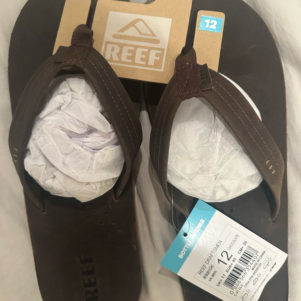 Mens Size 12 Reef Dark Brown Sandals